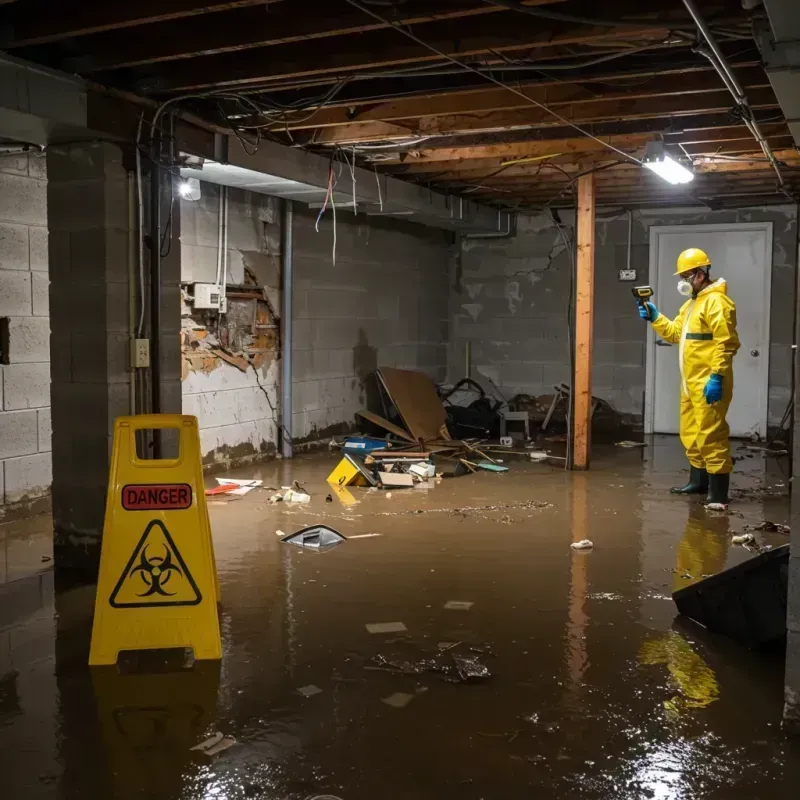 Flooded Basement Electrical Hazard in Vance County, NC Property