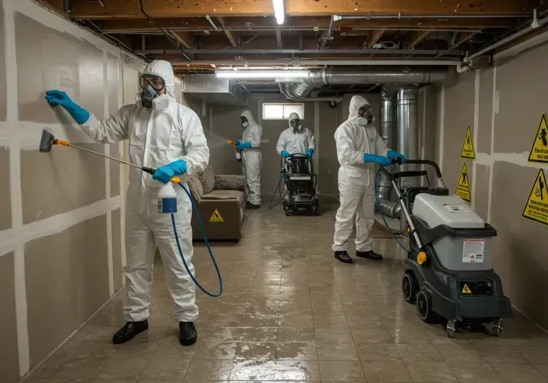 Basement Moisture Removal and Structural Drying process in Vance County, NC